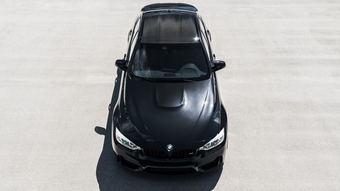 Black BMW M3 from a high angle