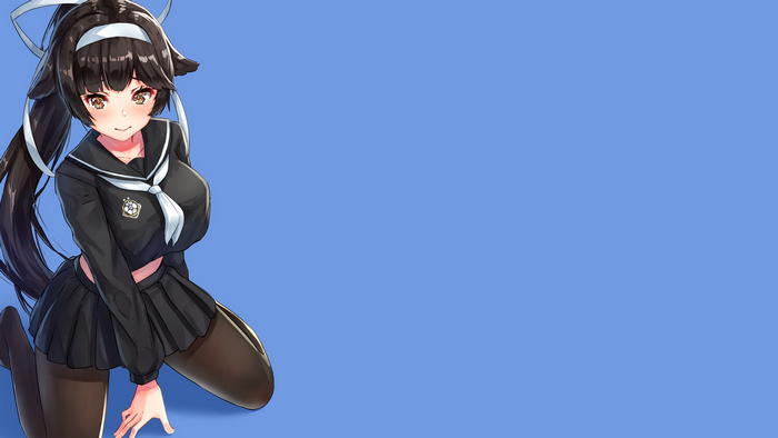 Takao from Azur Lane anime girl in school uniform