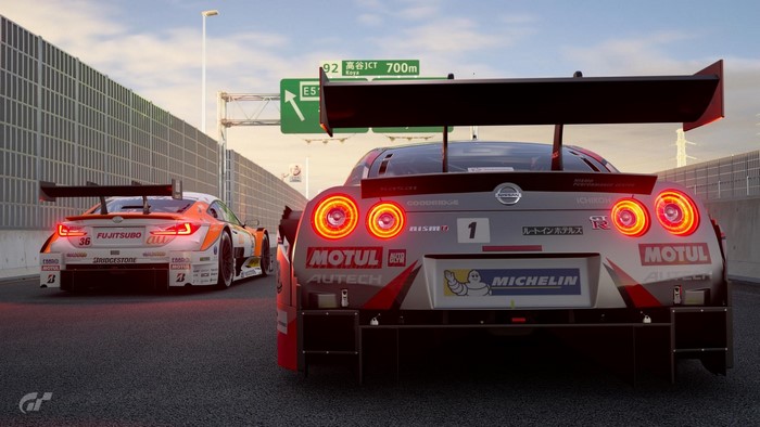 Nissan GT-R and Lexus RC F GT3 race cars