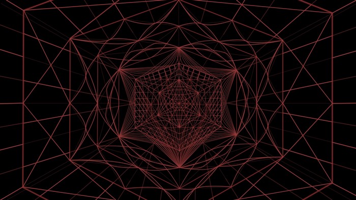 Abstract geometric red line art pattern