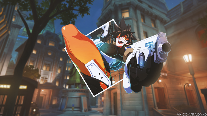 Tracer from Overwatch in a diamond frame