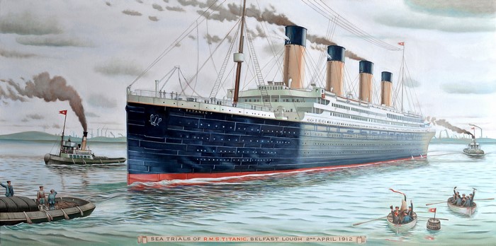 4K Artwork of RMS Titanic Sea Trials 1912