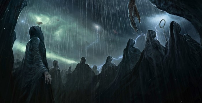 Dementors from Harry Potter in a storm