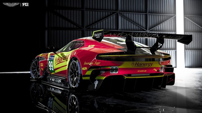 Aston Martin Vulcan race car with '99' livery