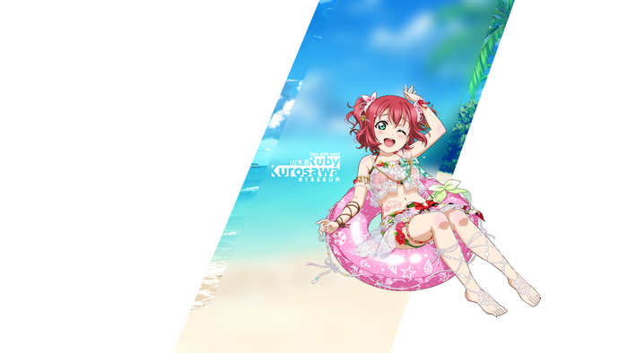 Kurosawa Ruby from Love Live! Sunshine!! on a beach