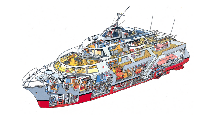 Cross-section drawing of International Rescue FAB 1