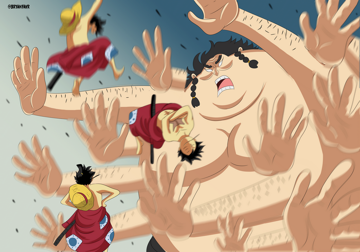 Urashima and Monkey D. Luffy from One Piece