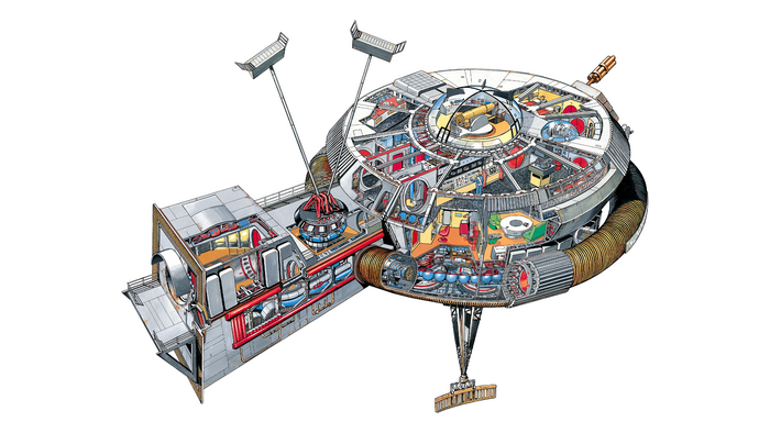 Thunderbirds International Rescue Cross-Section Drawing