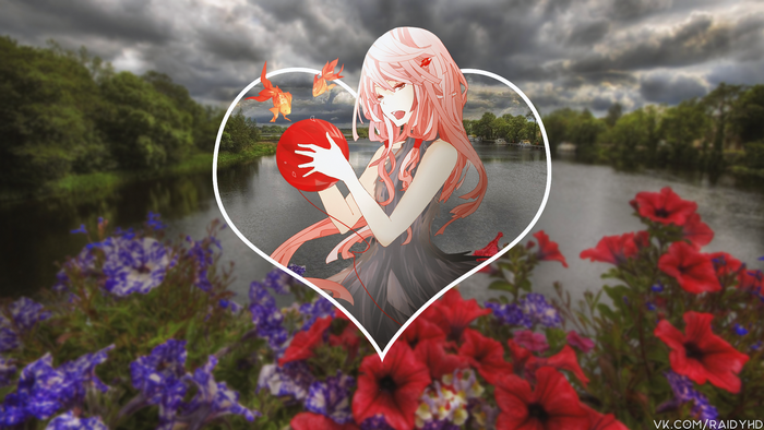 Inori Yuzuriha from Guilty Crown holding a red orb