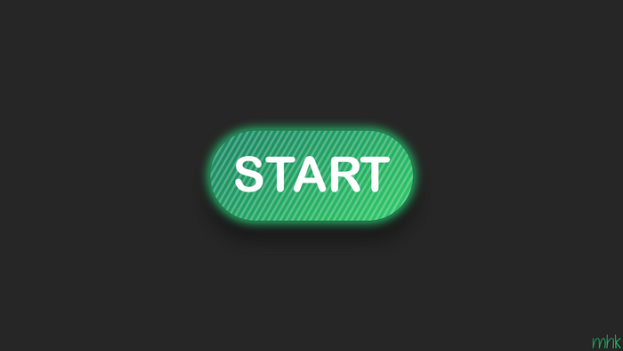 Green start button with diagonal lines