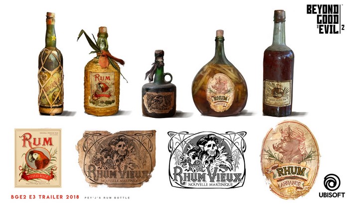 Beyond Good & Evil 2 Pey's Rum Bottles Concept Art