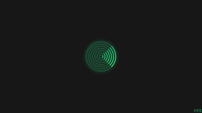 Minimalist green radar on dark background
