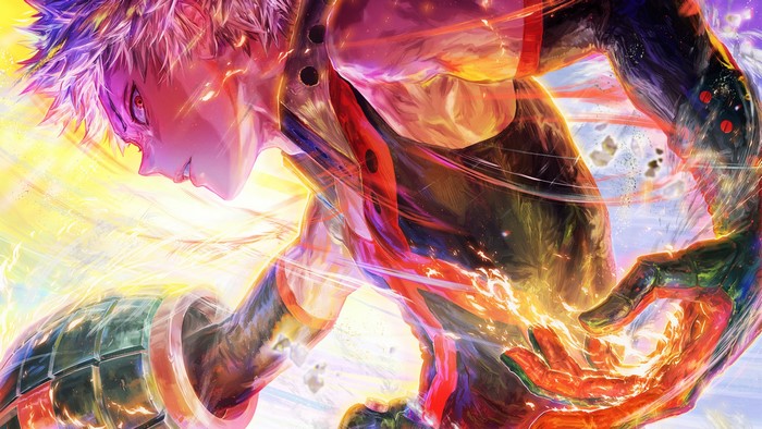 Katsuki Bakugou from Boku no Hero Academia in action