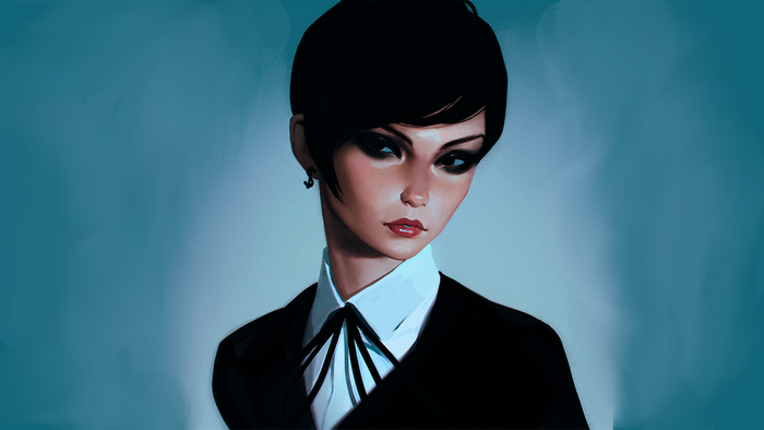 Artwork of a woman in a suit