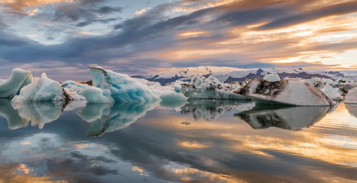 4K Jokulsarlon Iceland Sunset Icebergs Lagoon