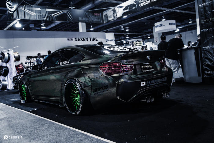 Custom BMW M4 Liberty Walk with Green Wheels
