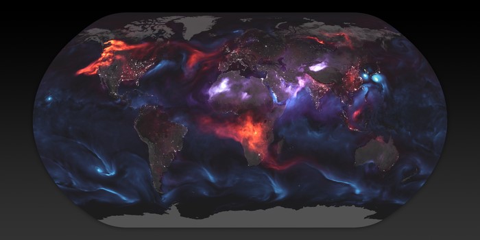 NASA Earth aerosols world map 4K