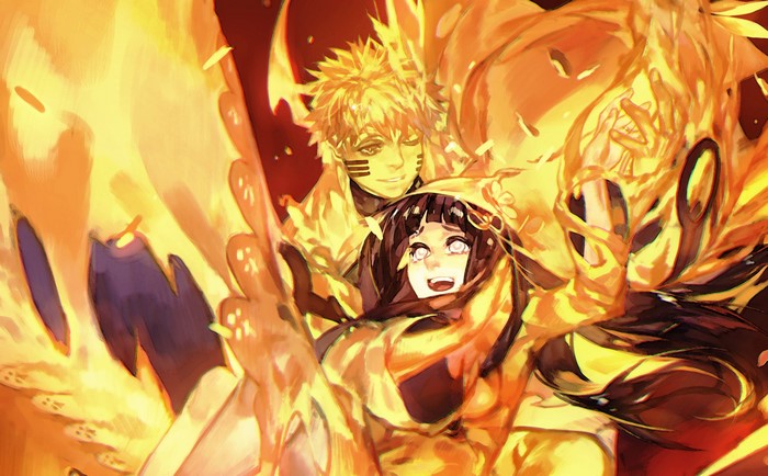 Uzumaki Naruto and Hyuuga Hinata Digital Artwork