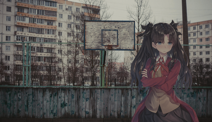 Tohsaka Rin from Fate/Stay Night in Urban Setting