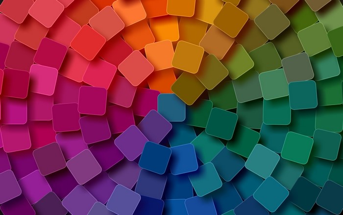 Abstract colorful squares in a gradient pattern