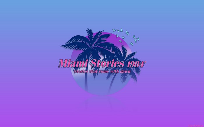 Miami Stories 1984 Retrowave Palm Trees