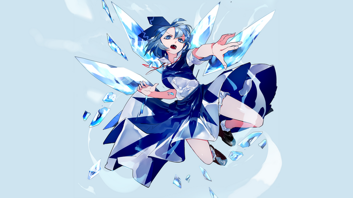 Cirno from Touhou Project with ice shards