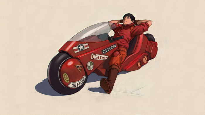 Kaneda from Akira on his motorcycle