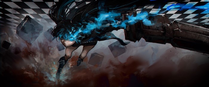Black Rock Shooter with a large weapon
