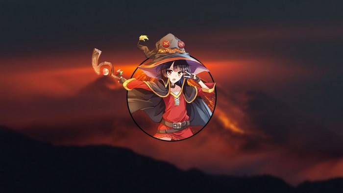 Megumin from Kono Subarashii Sekai ni Shukufuku wo! with staff