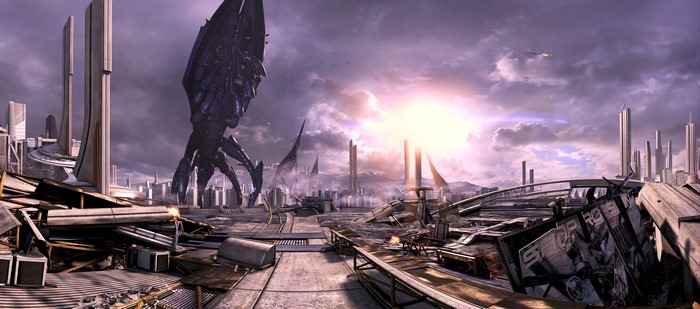 Mass Effect 3: Reaper Invasion of a Ruined City