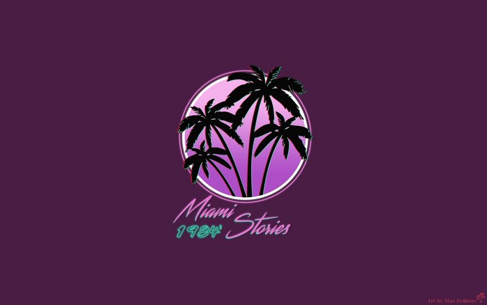 Miami Stories 1984 Palm Trees Retro Logo