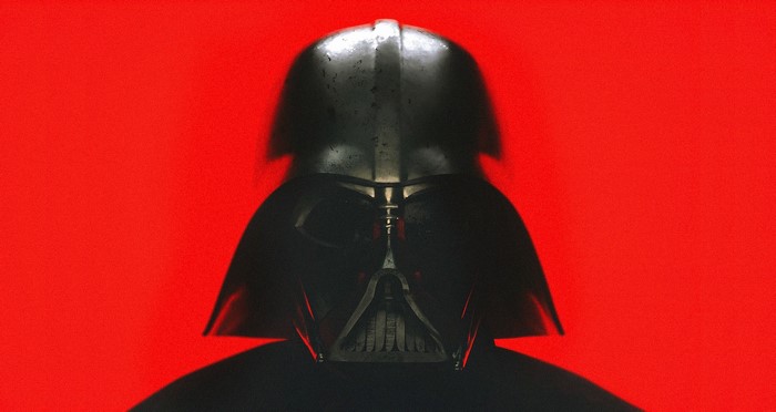 Darth Vader from Star Wars on red background