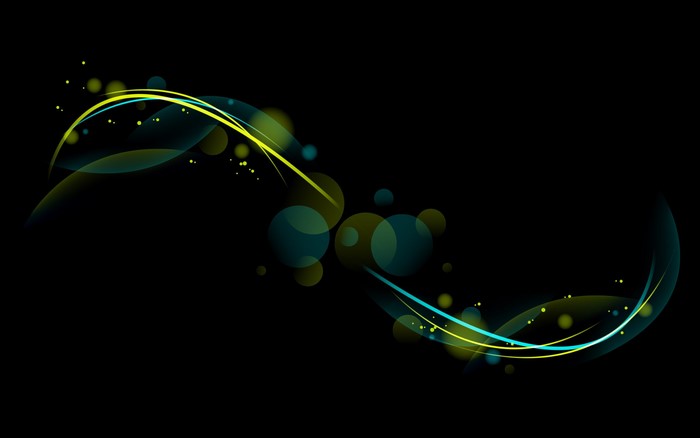 Abstract glowing lines and circles on black background