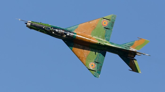 MiG-21BIS military aircraft in flight
