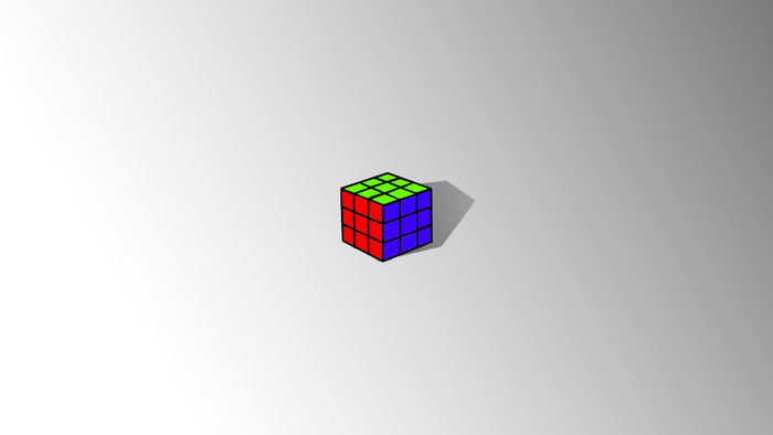 Rubik's Cube with red, green, and blue faces