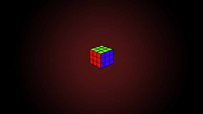 3D Rubik's Cube with Red, Green, and Blue Faces