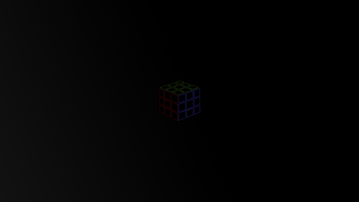 3D Rubik's Cube with Colored Edges on Black Background