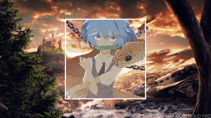 Nagisa Shiota from Assassination Classroom with a snake