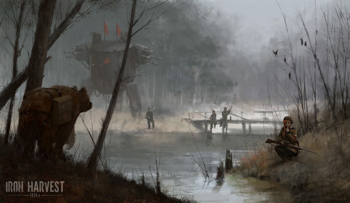 Rusviet mech and bear in Iron Harvest