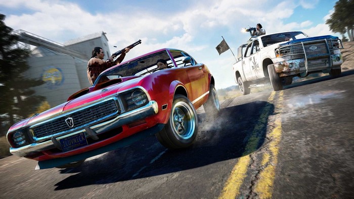Far Cry 5 car chase with armed individuals