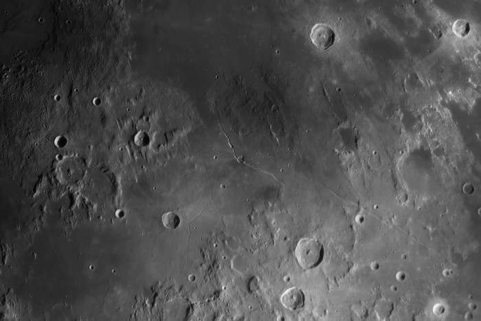 Surface of the Moon with craters