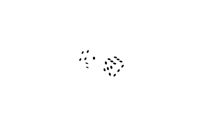Two dice with pips on a white background