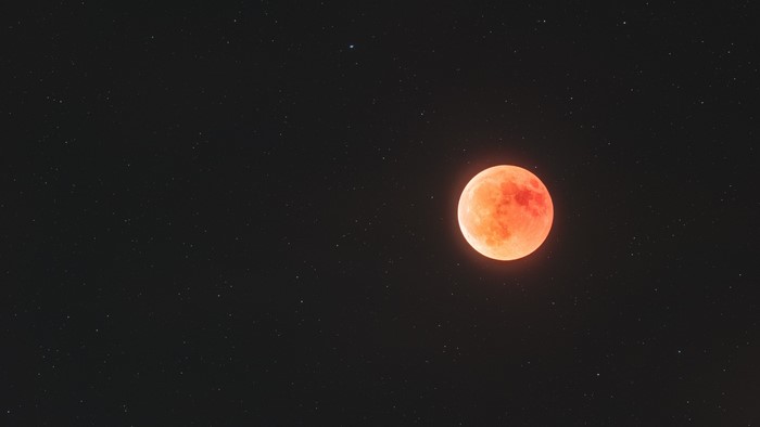 Red Moon in a Starry Sky