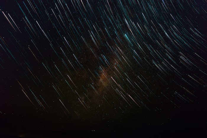 Star trails in the night sky