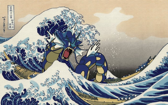 Gyarados in The Great Wave off Kanagawa