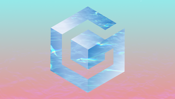 Nintendo GameCube logo with water texture
