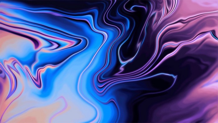 Abstract blue and purple swirling liquid pattern