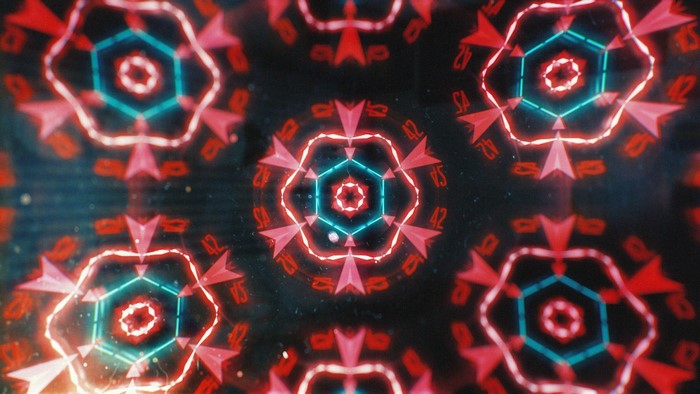 Kaleidoscopic abstract pattern with numbers