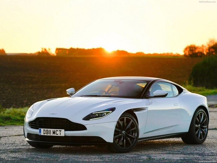 White Aston Martin DB11 MCT car at sunset