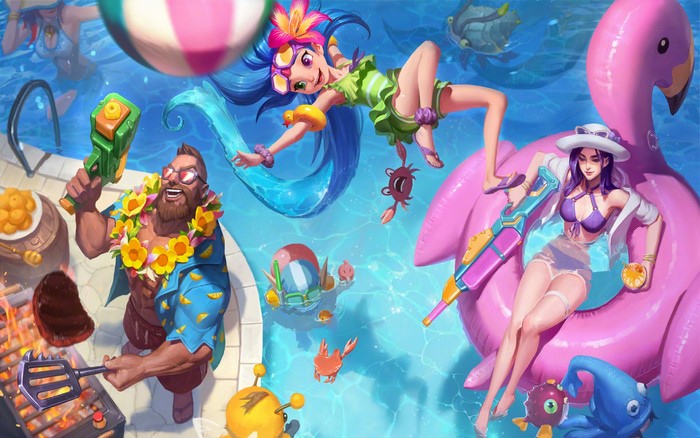 Pool Party Zoe and Caitlyn from League of Legends